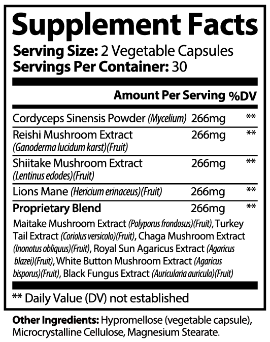 Mushroom Complex 10 X beside water in a simple morning routine
