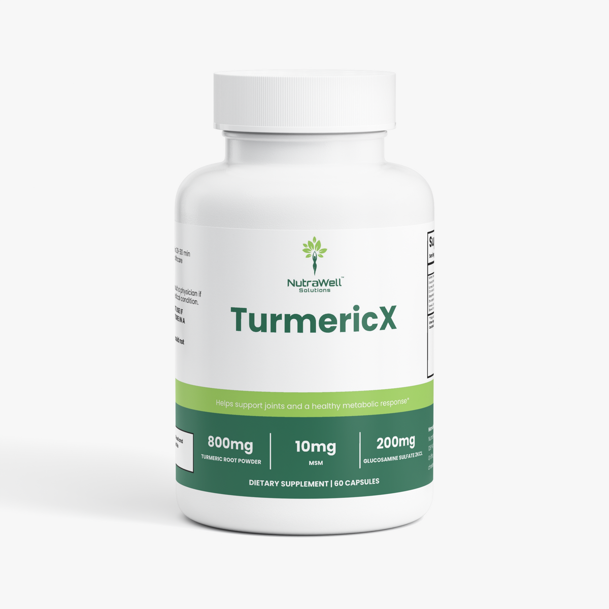 NutraWell Platinum Turmeric dietary supplement bottle, 60 capsules