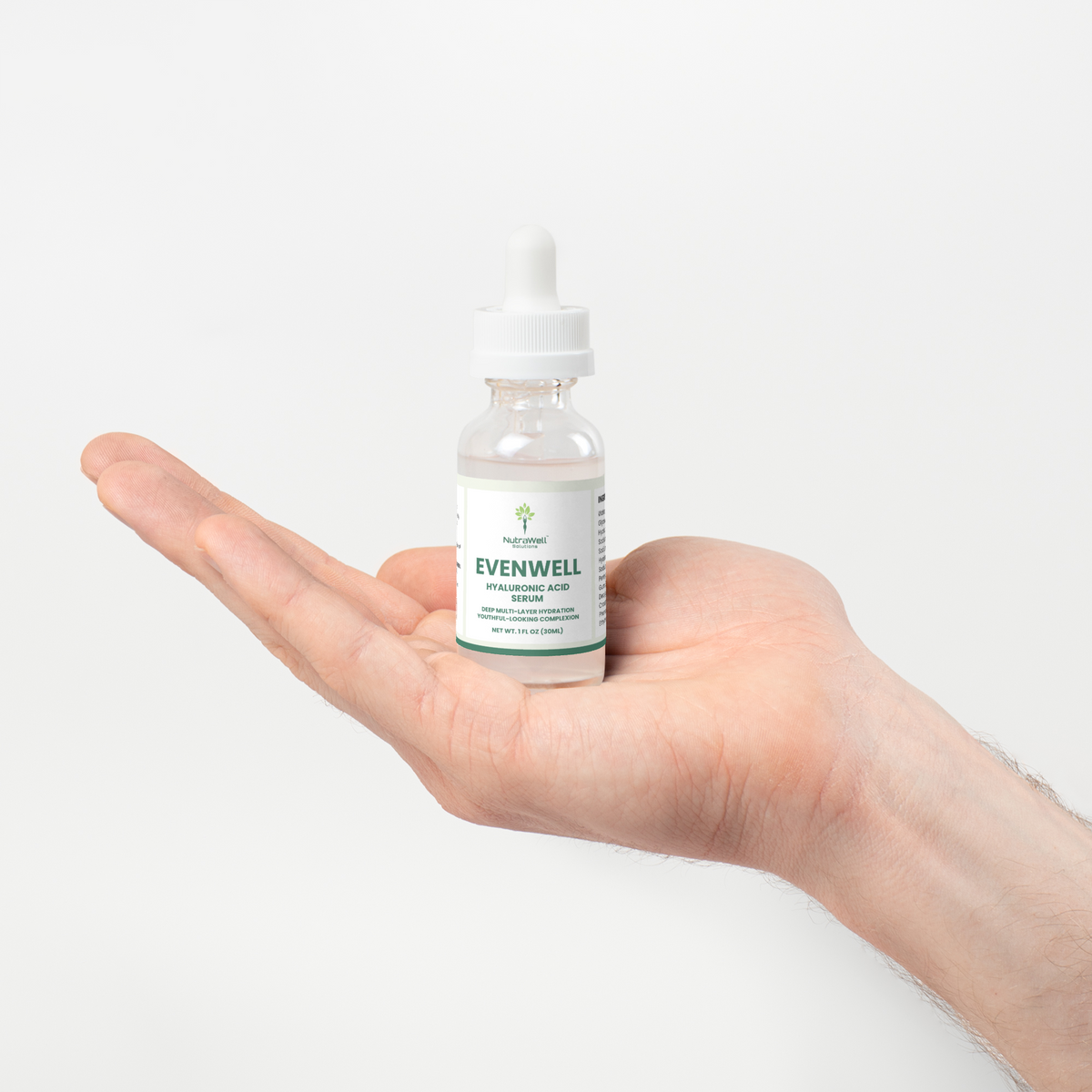 EvenWell serum dropper and clear hydrating texture