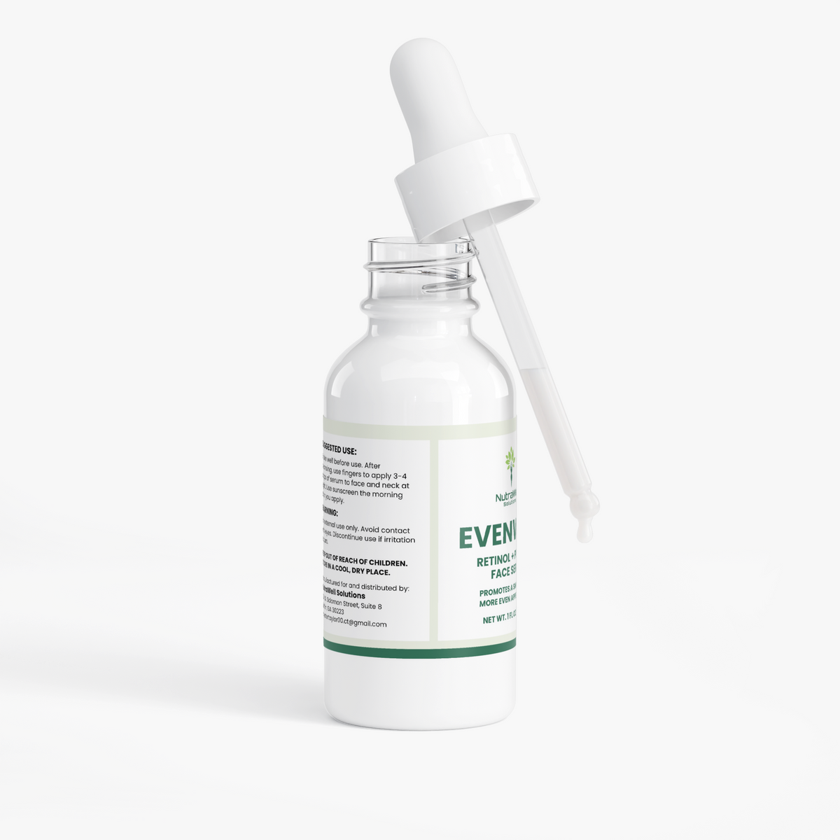 EvenWell Retinol and Peptide Face Serum shown at an angle