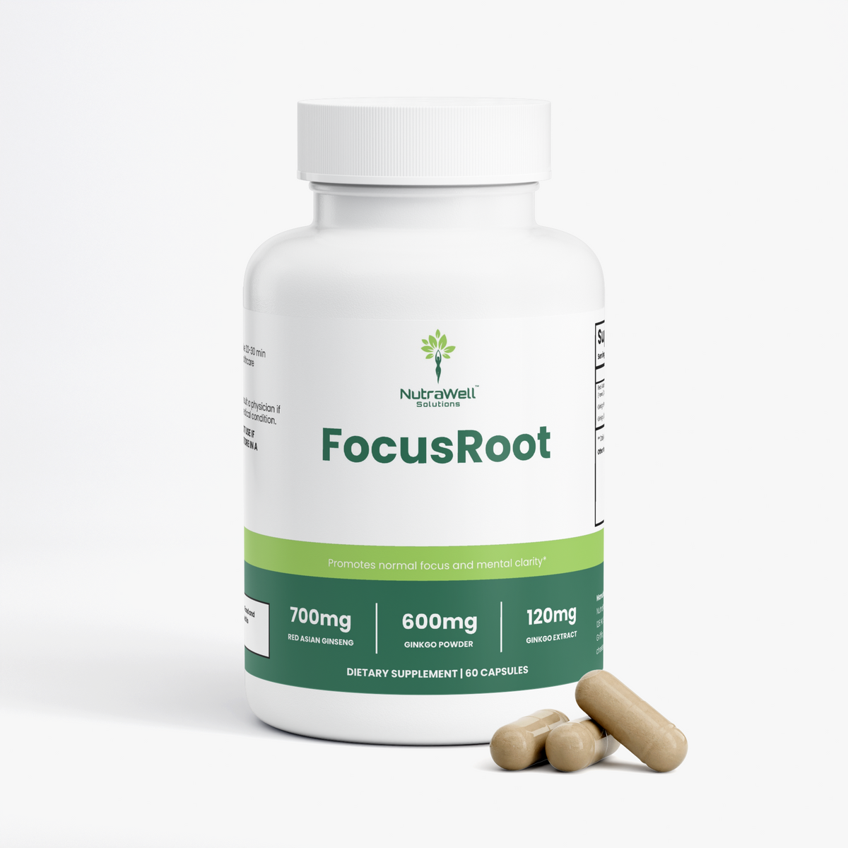 FocusRoot Ginkgo and Ginseng bottle angled view