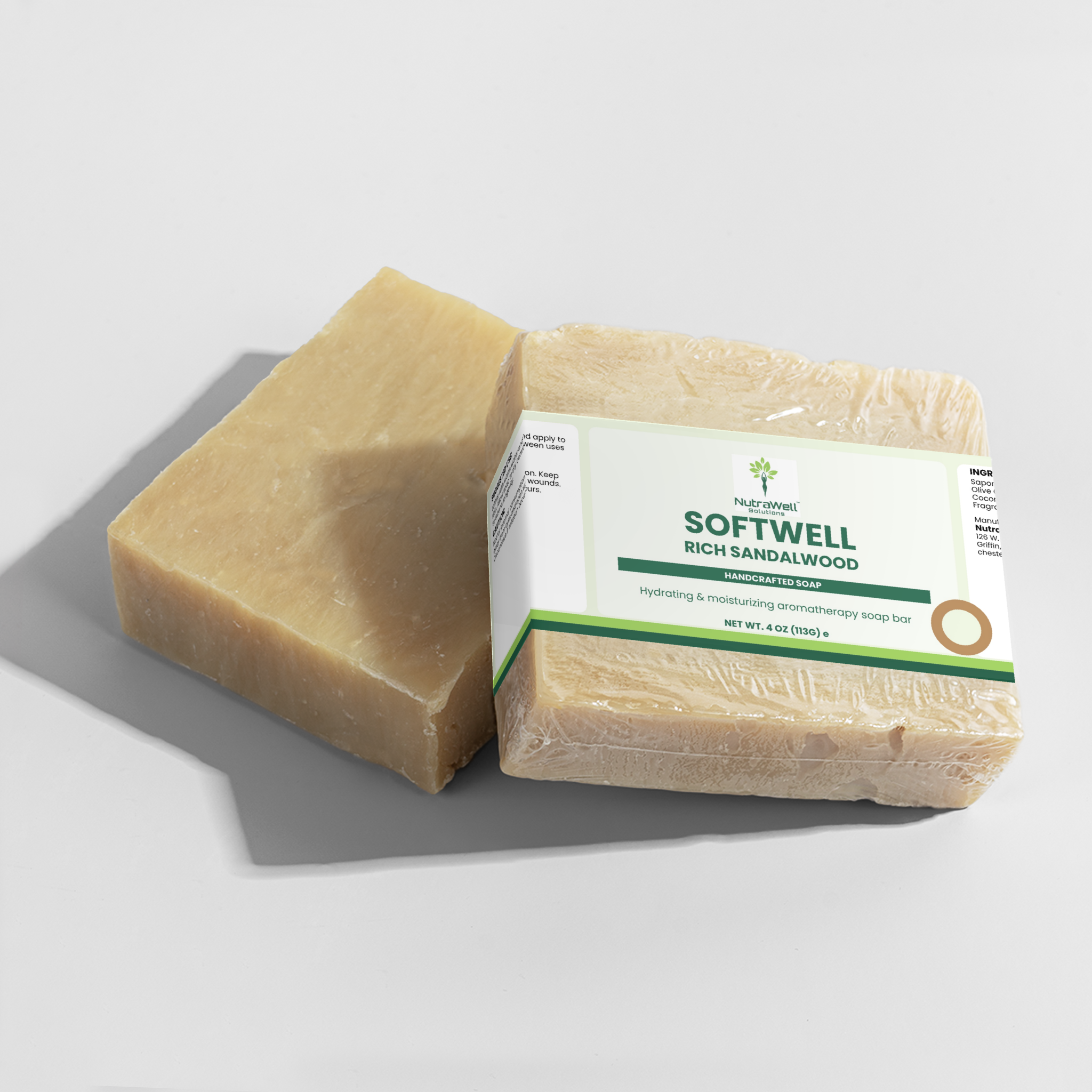 NutraWell Rich Sandalwood Soap package detail