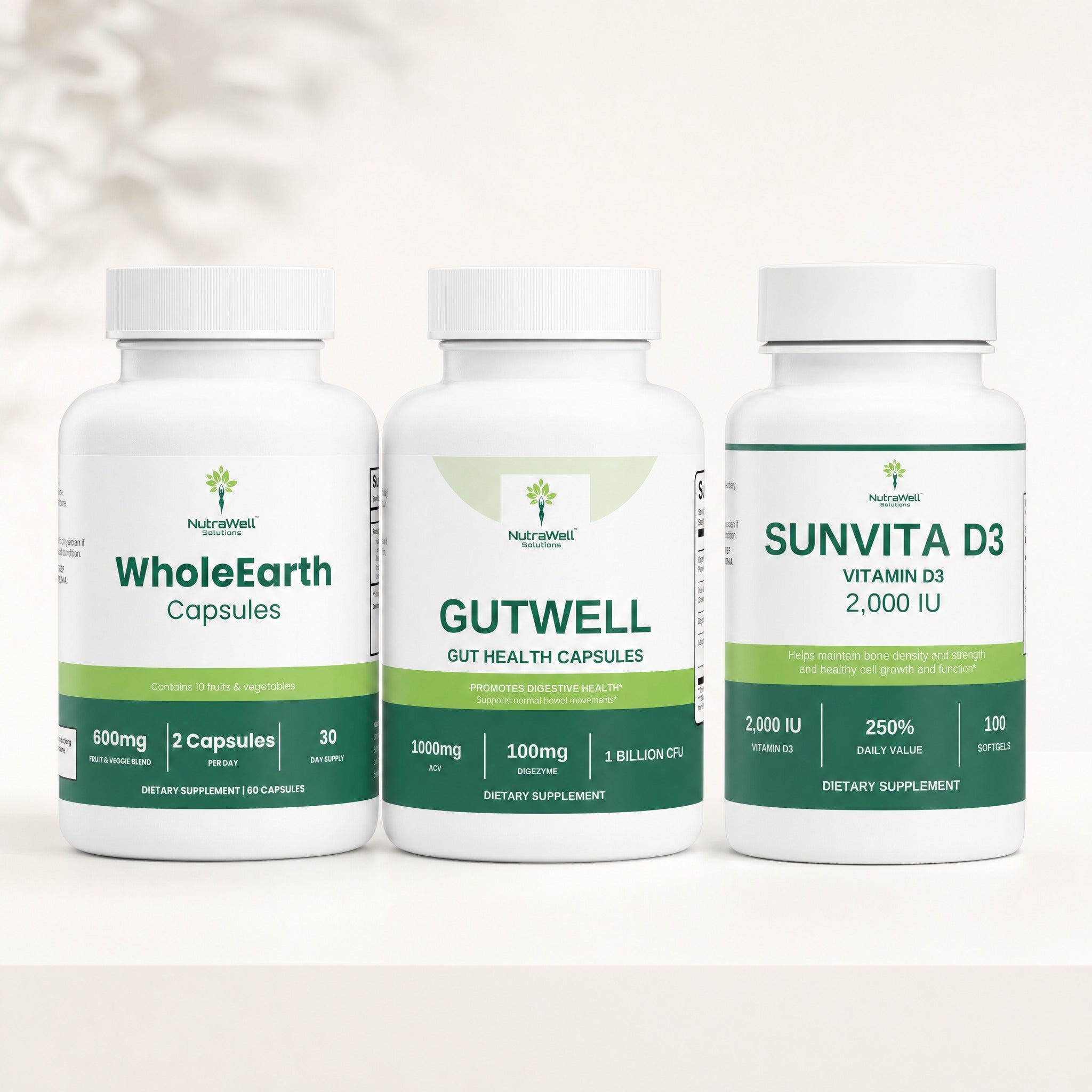 Daily Wellness Essentials with WholeEarth, GutWell, and SunVita D3