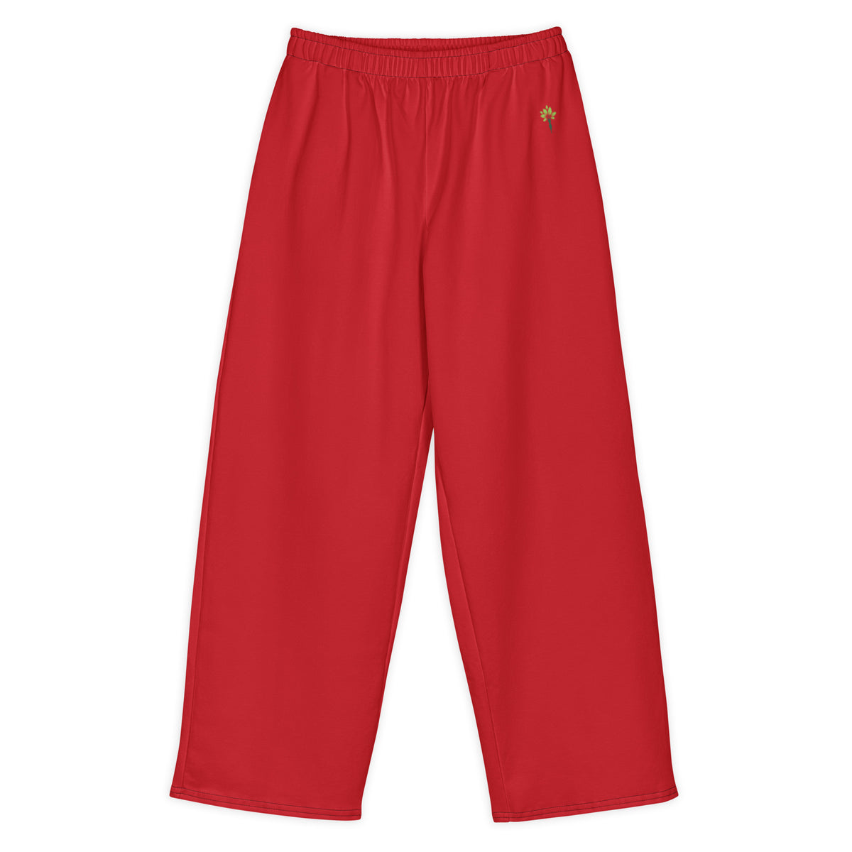 Wide cotton sweatpants in Red