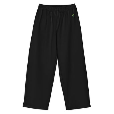 Wide Cotton Sweatpants – Black