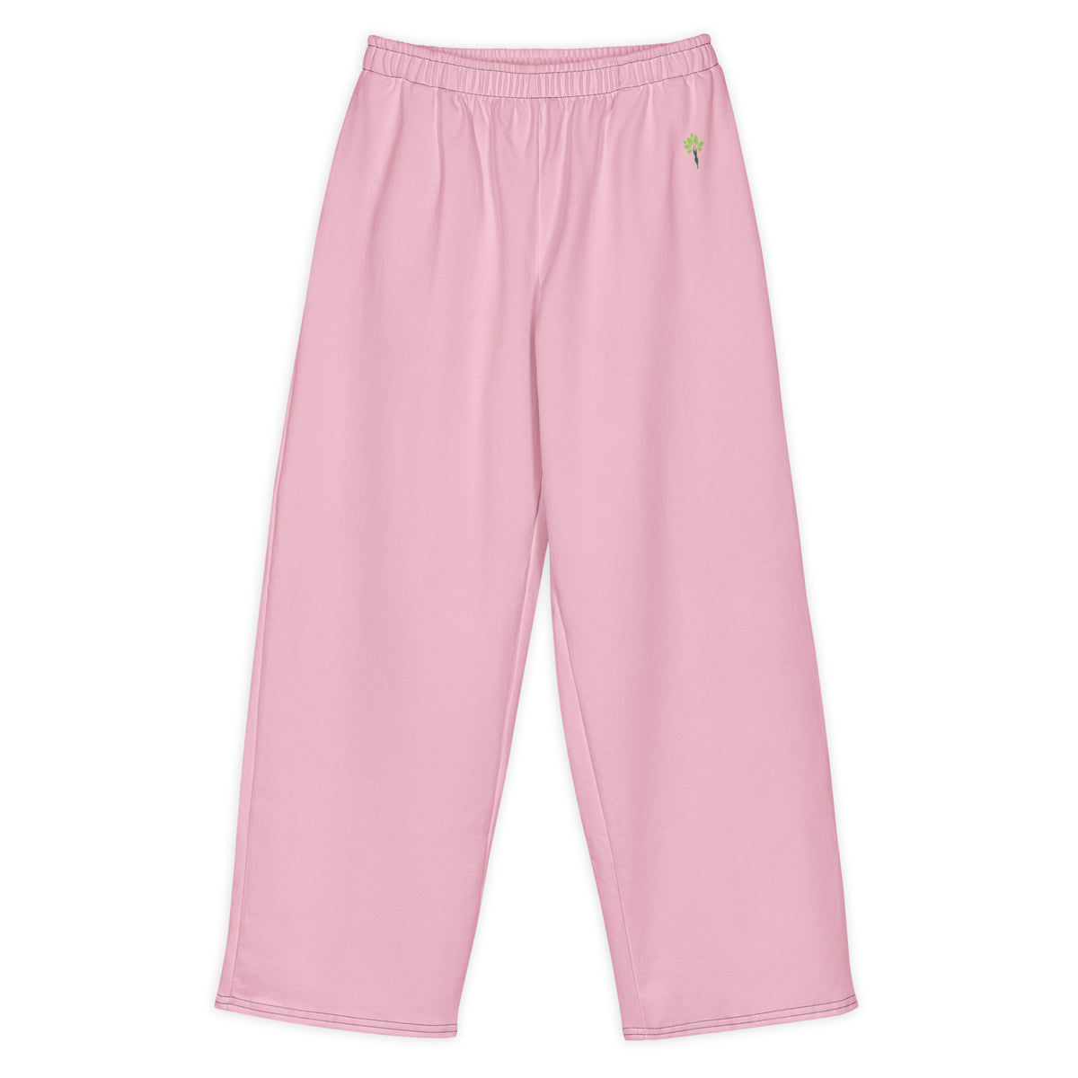 Wide cotton sweatpants in Baby Pink
