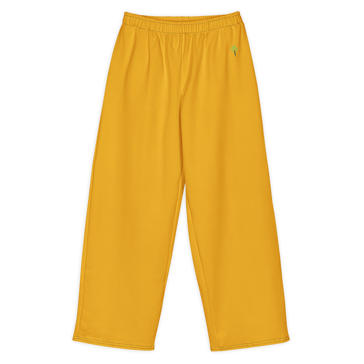 Wide cotton sweatpants in Gold