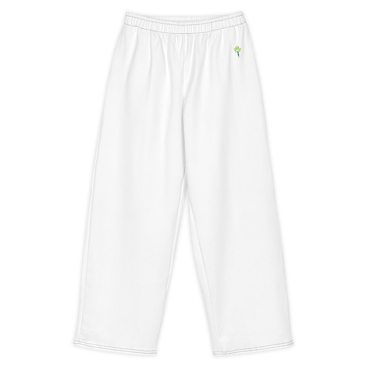 Wide cotton sweatpants in White
