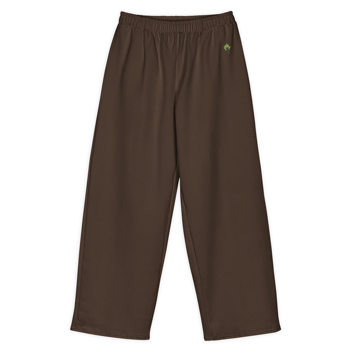 Wide cotton sweatpants in Chocolate Brown