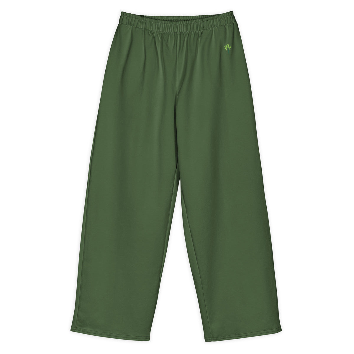 Wide cotton sweatpants in Green