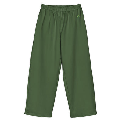 Wide Cotton Sweatpants – Green
