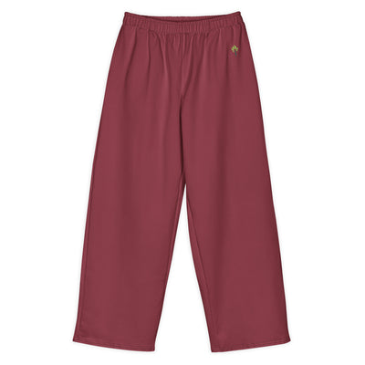 Wide Cotton Sweatpants – Maroon