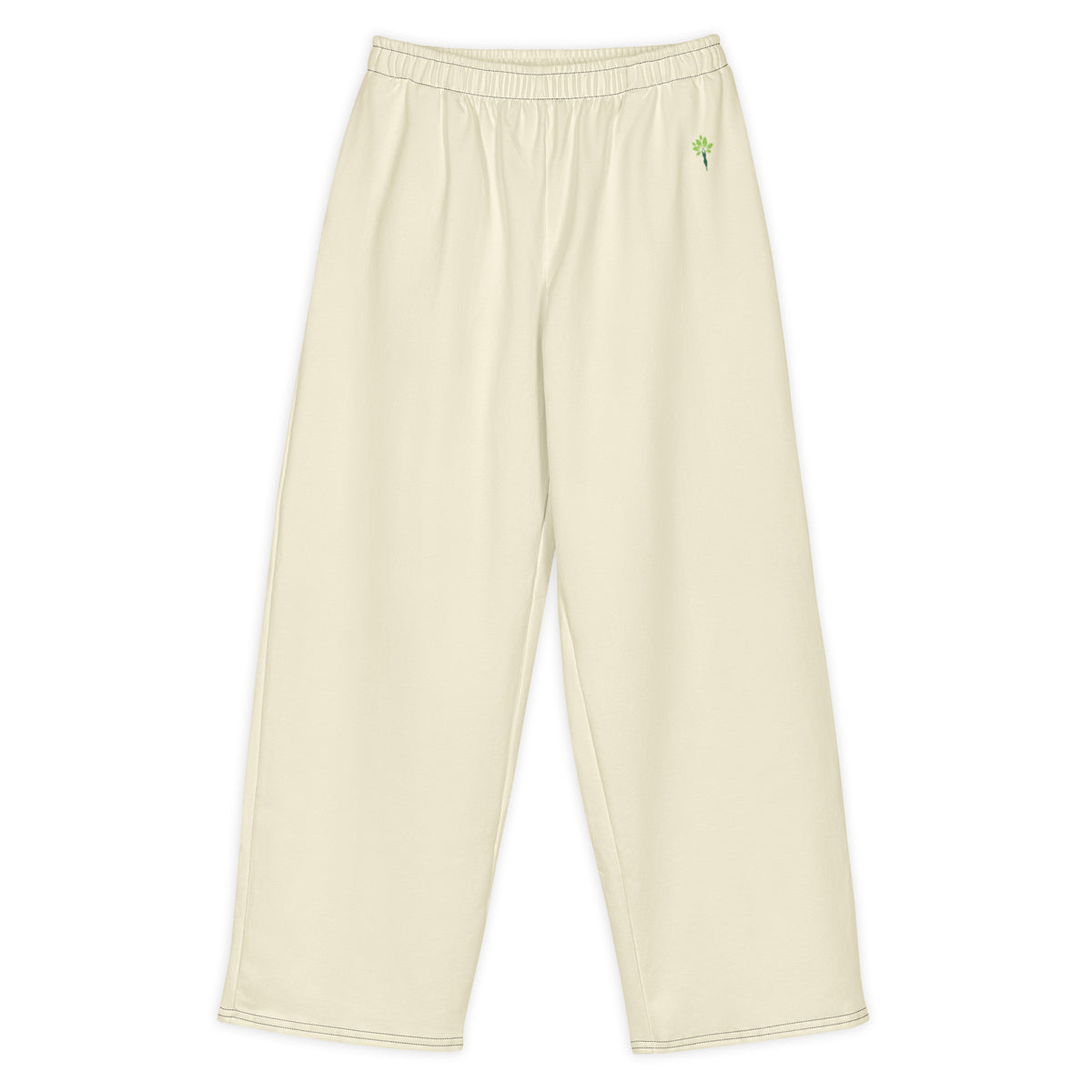Wide cotton sweatpants in Cream