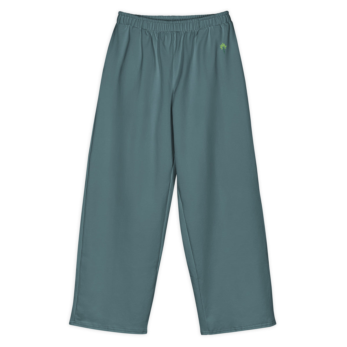 Wide cotton sweatpants in Pebble Blue