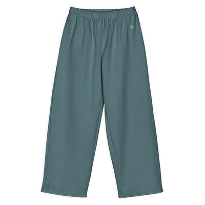 Wide Cotton Sweatpants – Pebble Blue
