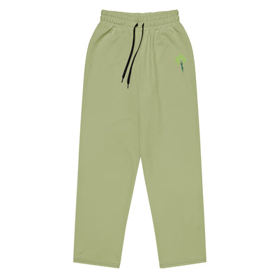 Wide-Leg Joggers – Oil Green