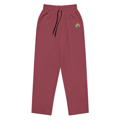 Wide-Leg Joggers – Maroon