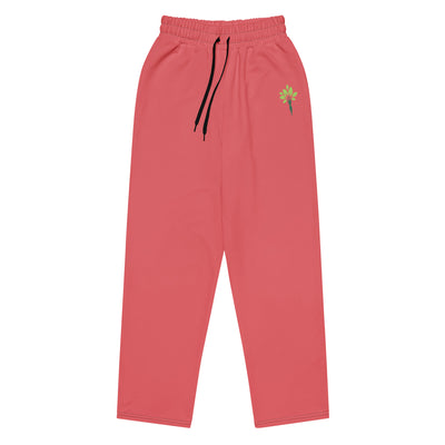Wide-Leg Joggers – Crimson