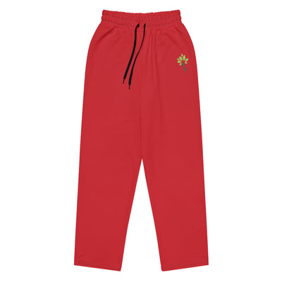 Wide-Leg Joggers – Red