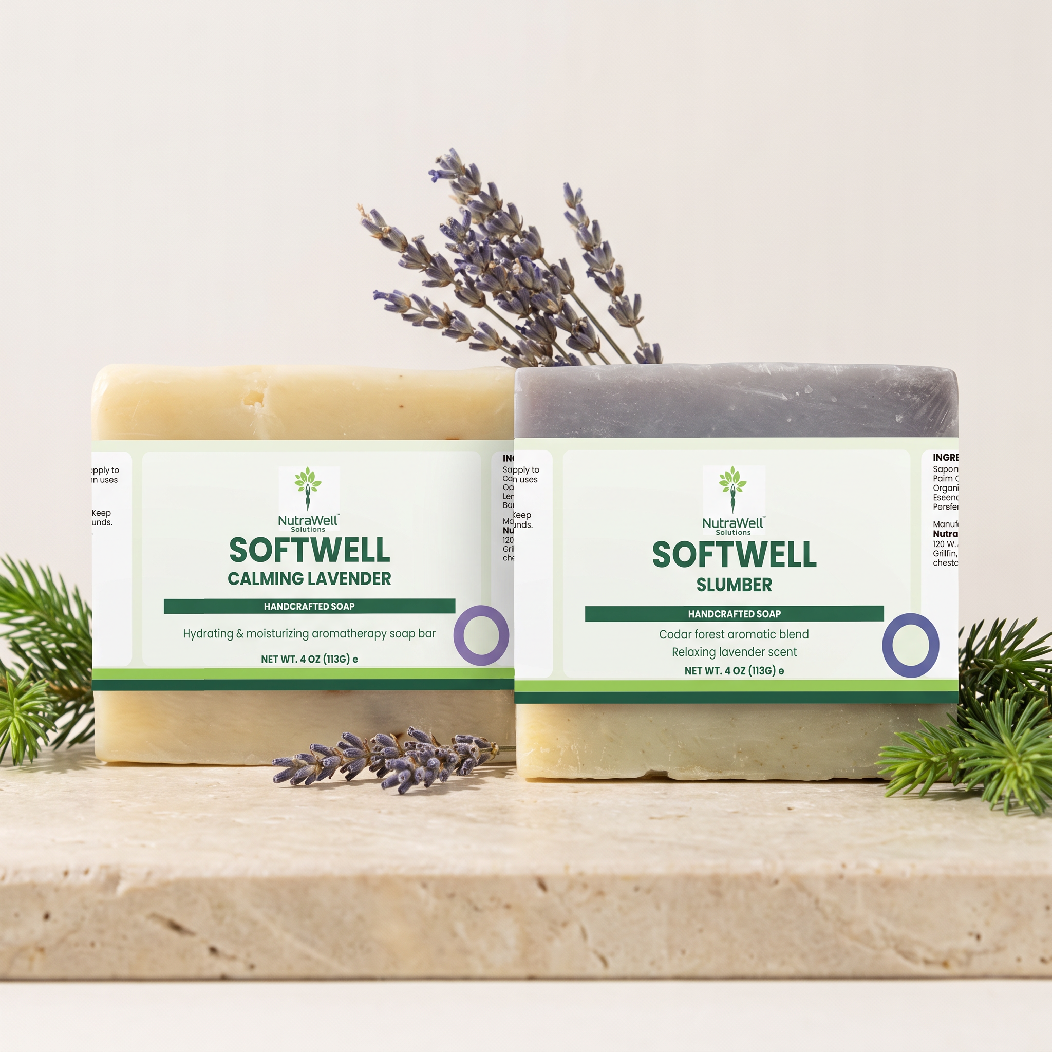 NutraWell Calm Nights — Lavender + Slumber soap bundle