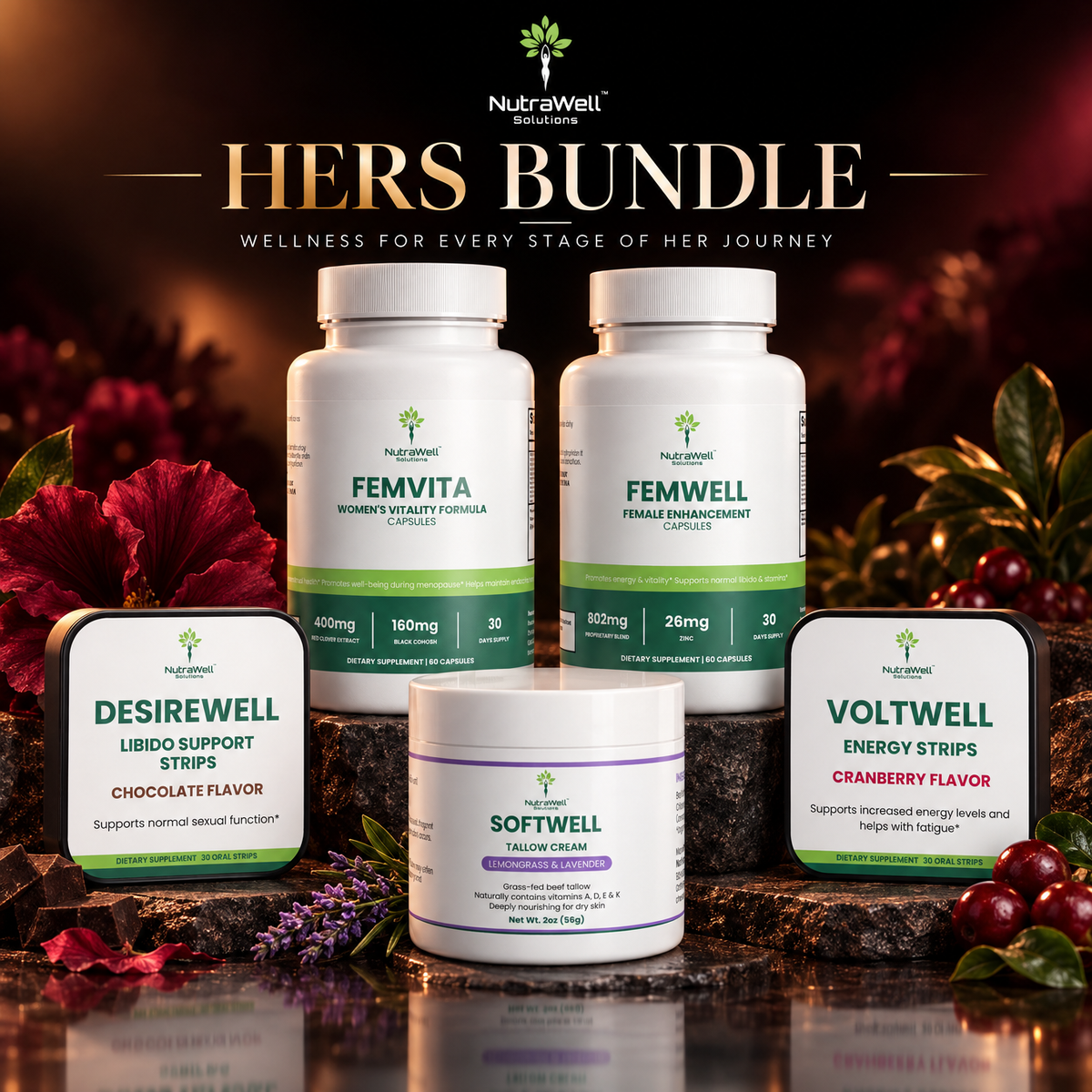 NutraWell Solutions Hers Bundle with Lemongrass & Lavender Tallow Cream