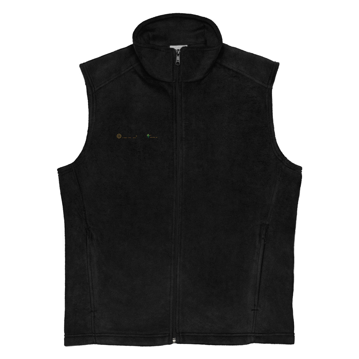 Men's Columbia fleece vest, front view