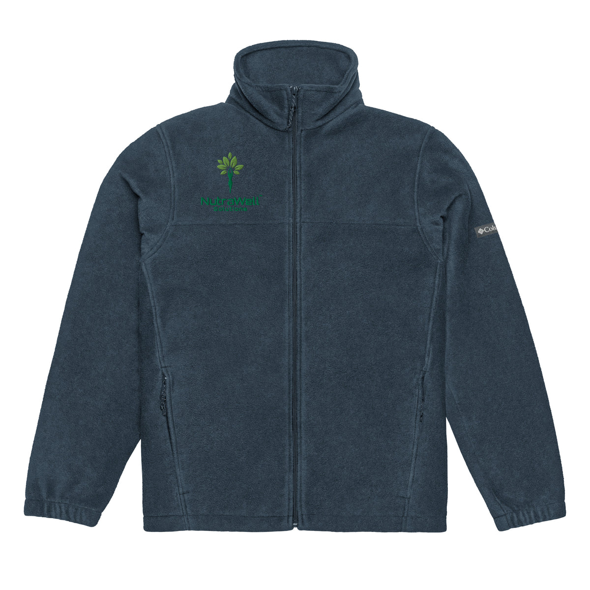 Unisex Columbia fleece jacket, detail view