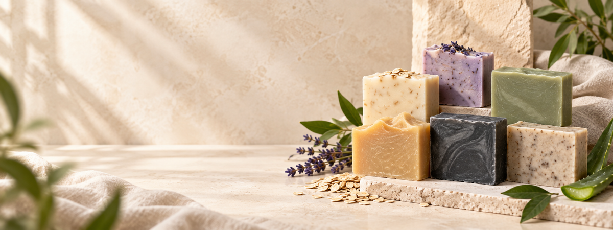 Handcrafted SoftWell soap bars with oats and lavender