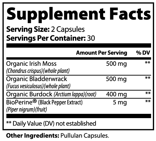 Sea Moss supplement beside water in a daily wellness routine