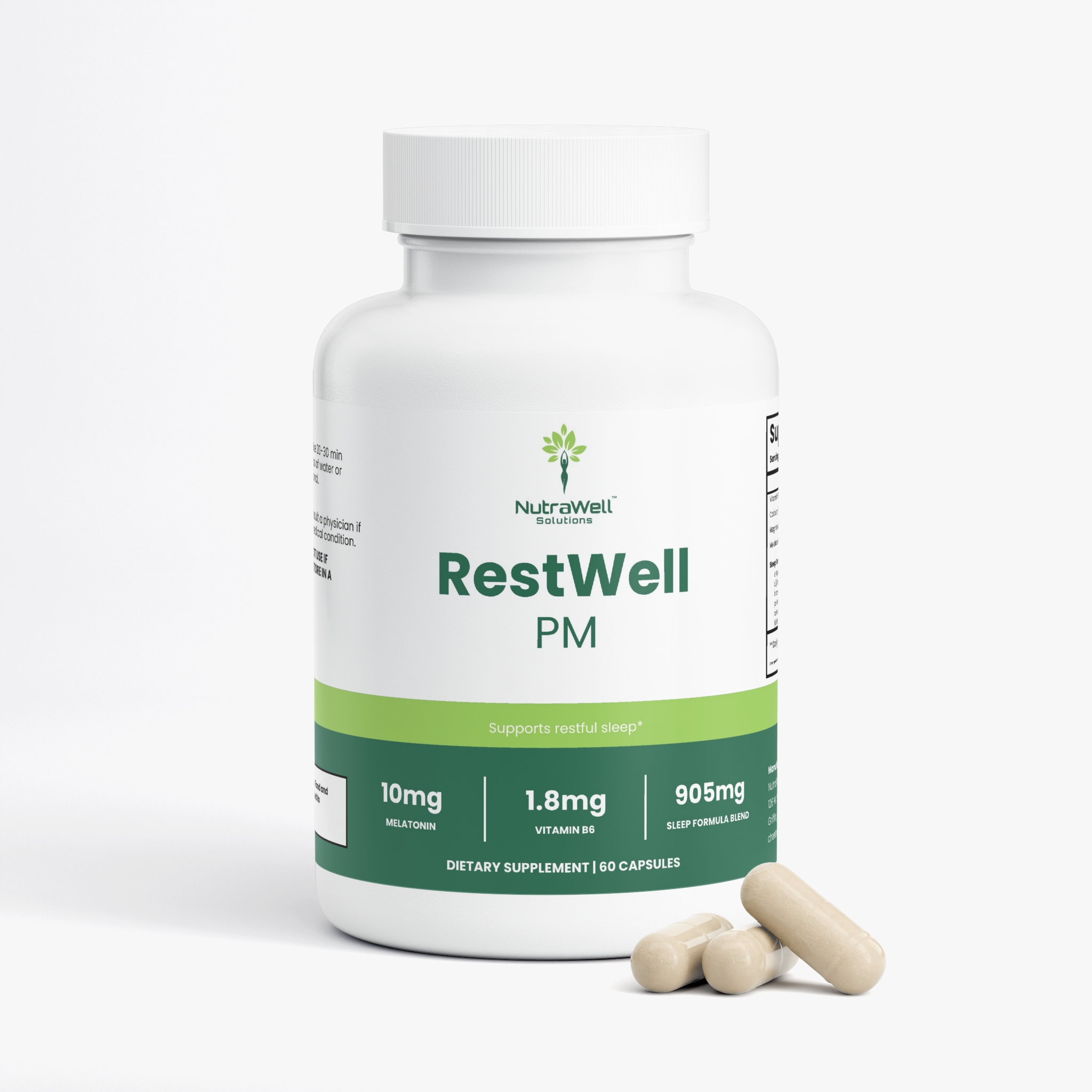 Sleep Support Supplement Facts with melatonin and proprietary blend