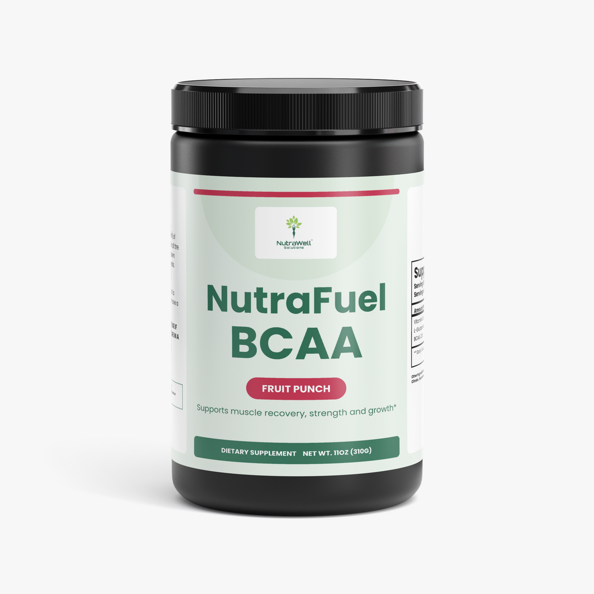 NutraWell NutraFuel BCAA 2 to 1 to 1 Fruit Punch container