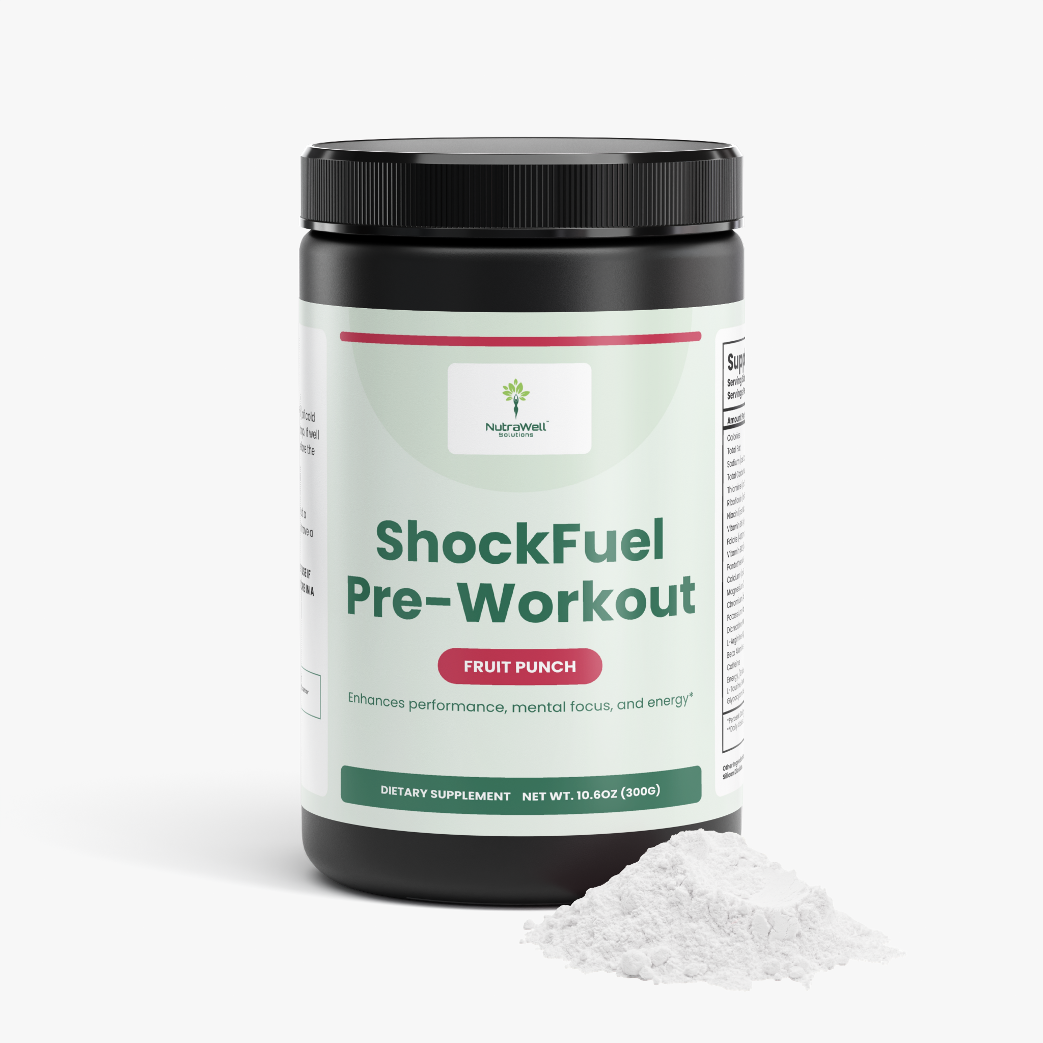ShockFuel Fruit Punch Pre-Workout shown at an angle
