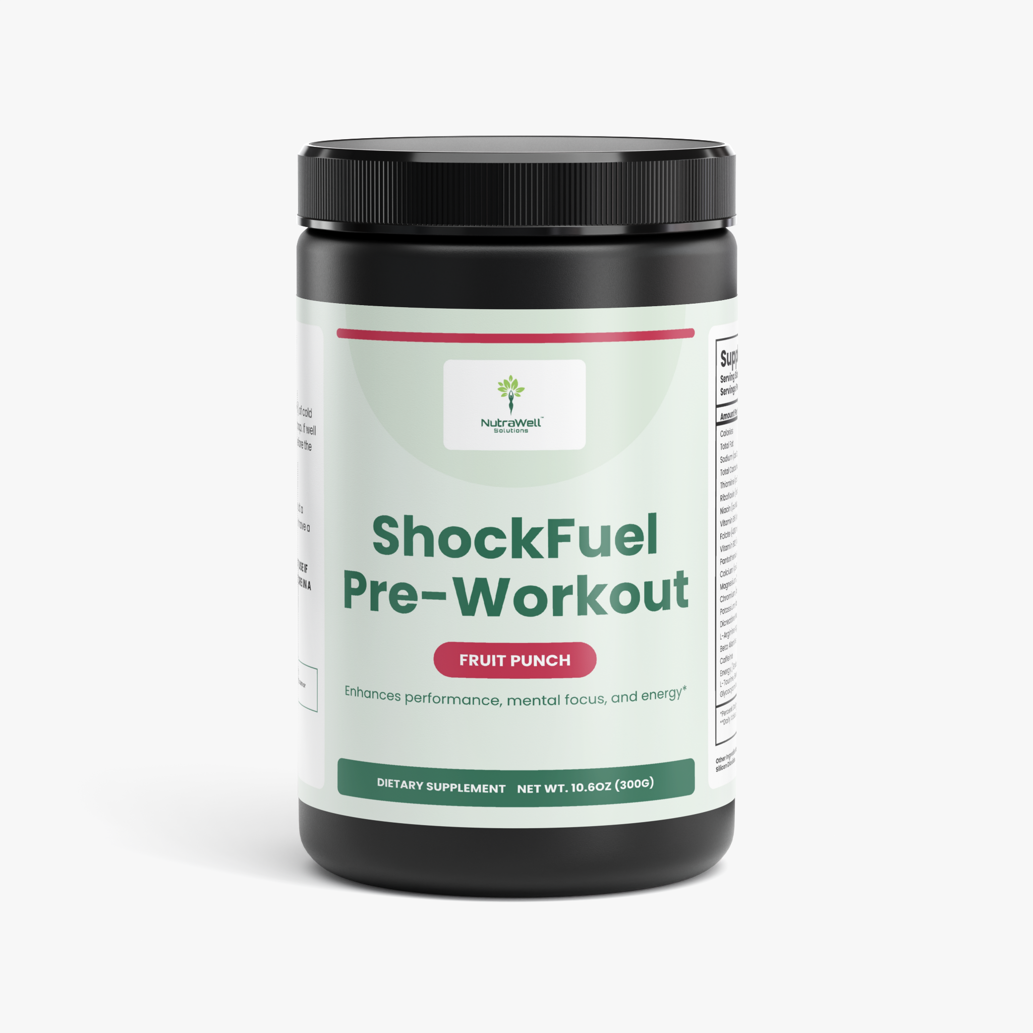 NutraWell ShockFuel Fruit Punch Pre-Workout container