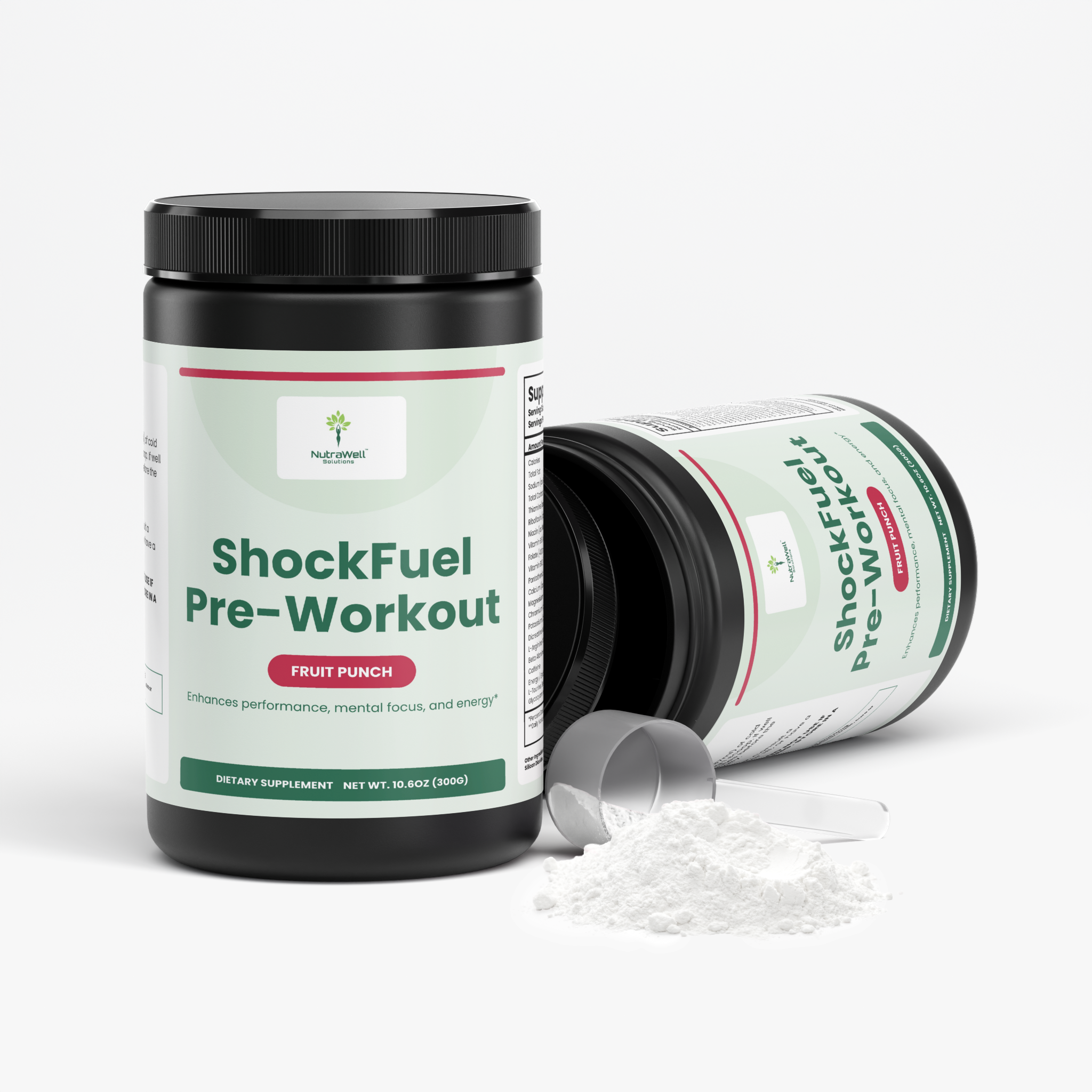 ShockFuel Supplement Facts including 175 milligrams caffeine per scoop