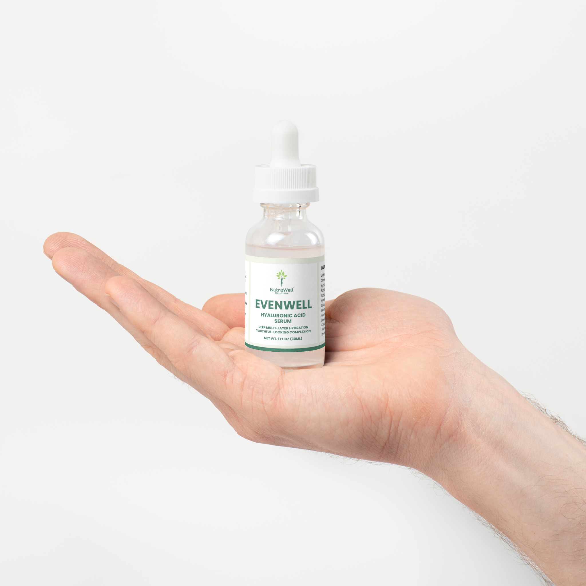 EvenWell serum dropper and clear hydrating texture