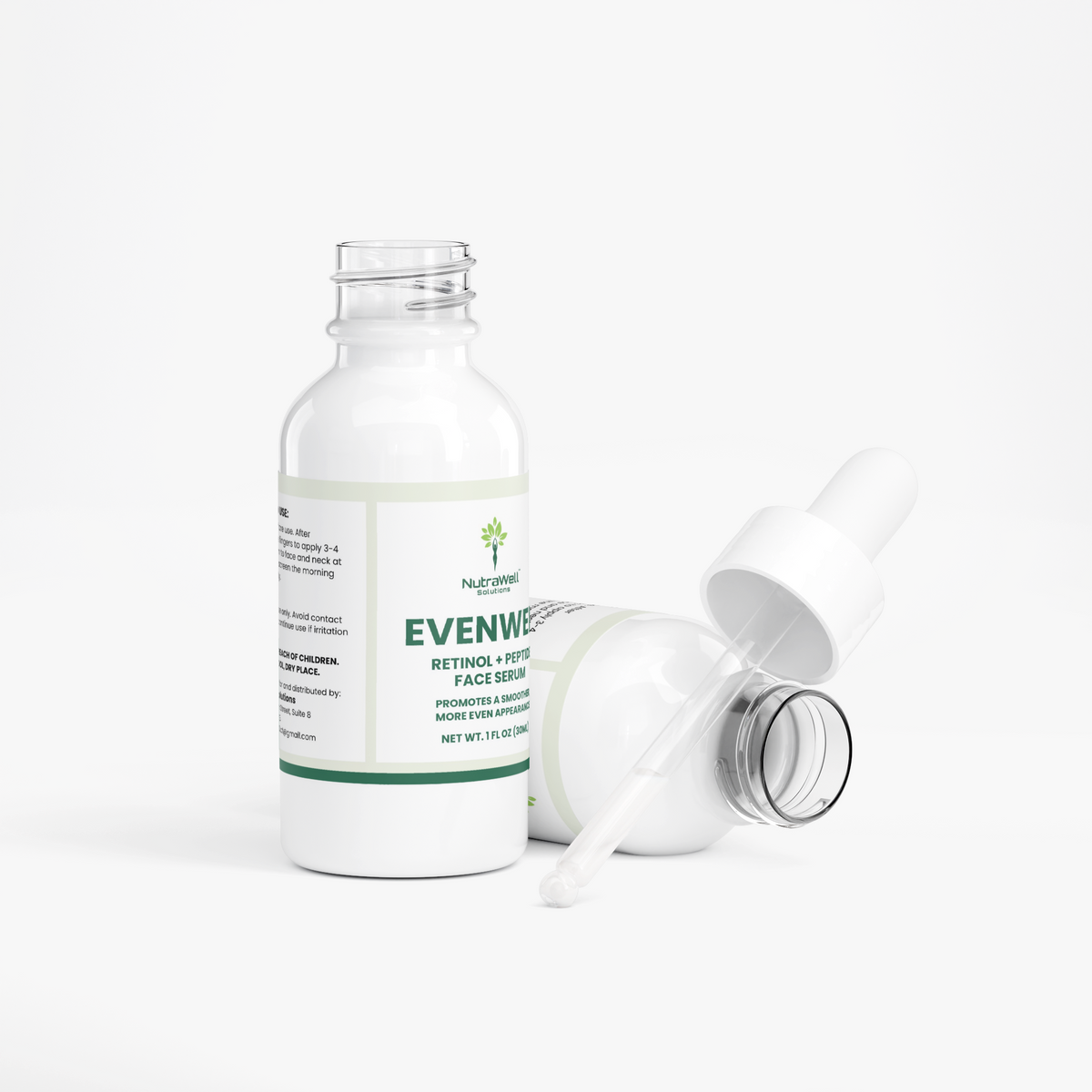 EvenWell Retinol and Peptide Face Serum ingredient label