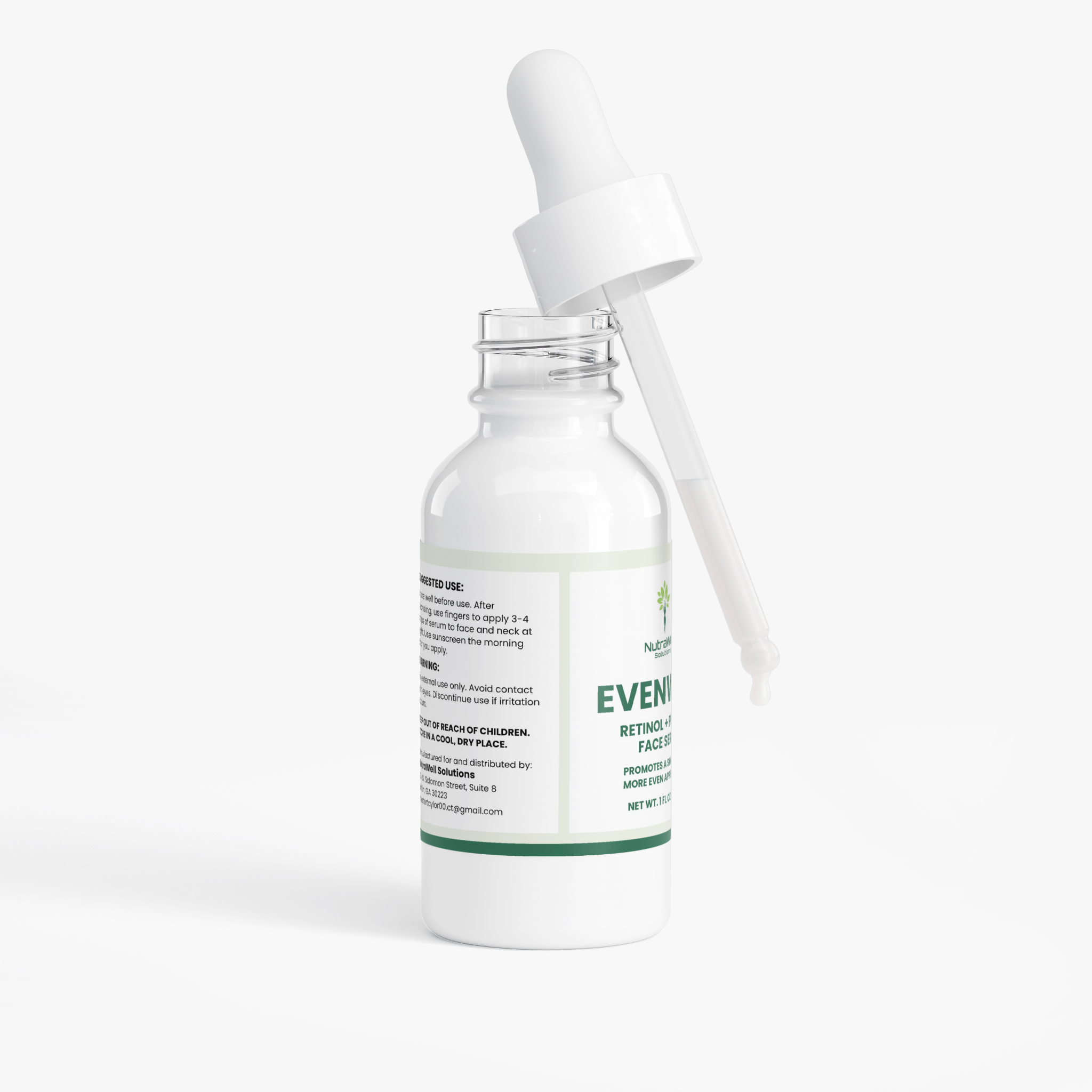 EvenWell Retinol and Peptide Face Serum shown at an angle