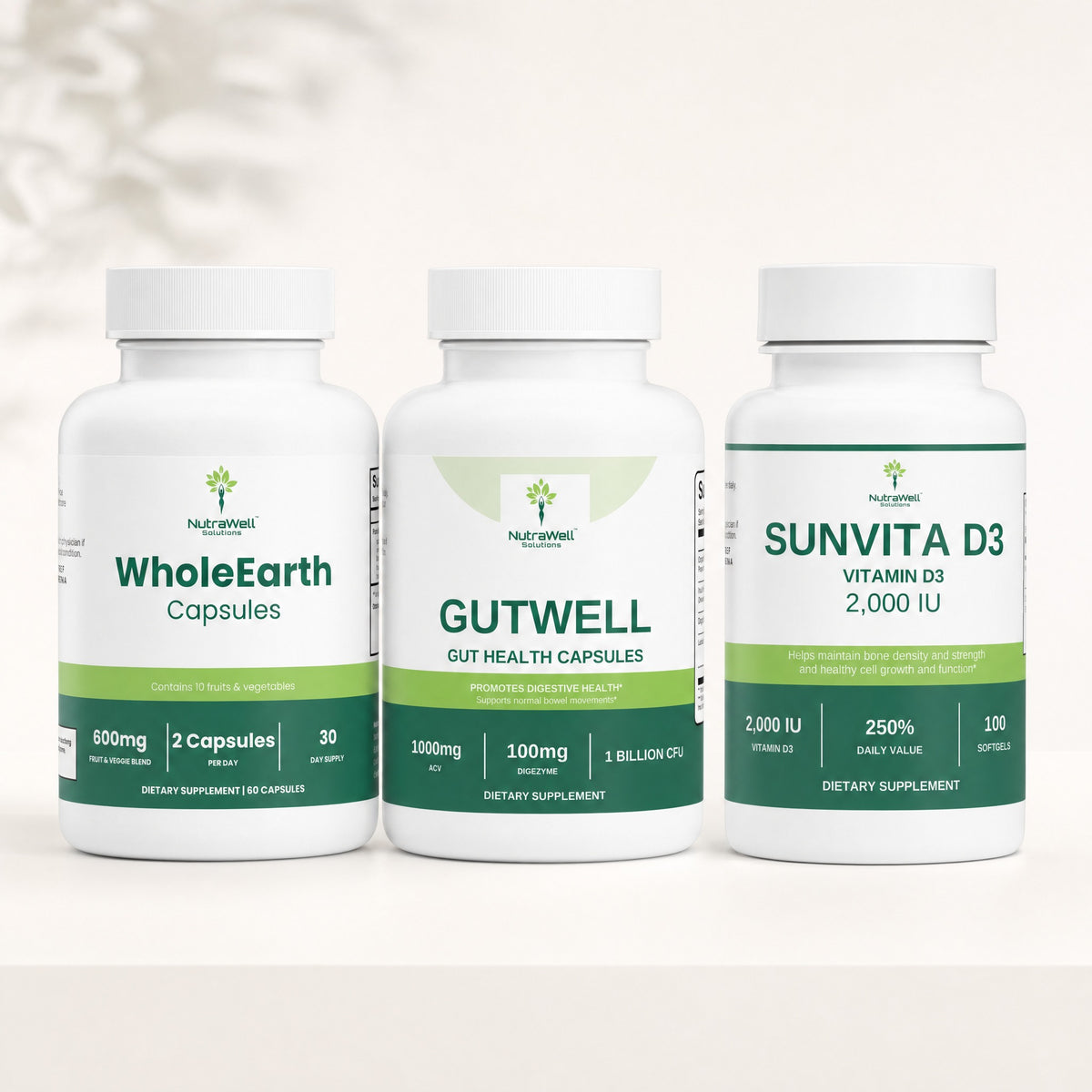 Daily Wellness Essentials with WholeEarth, GutWell, and SunVita D3
