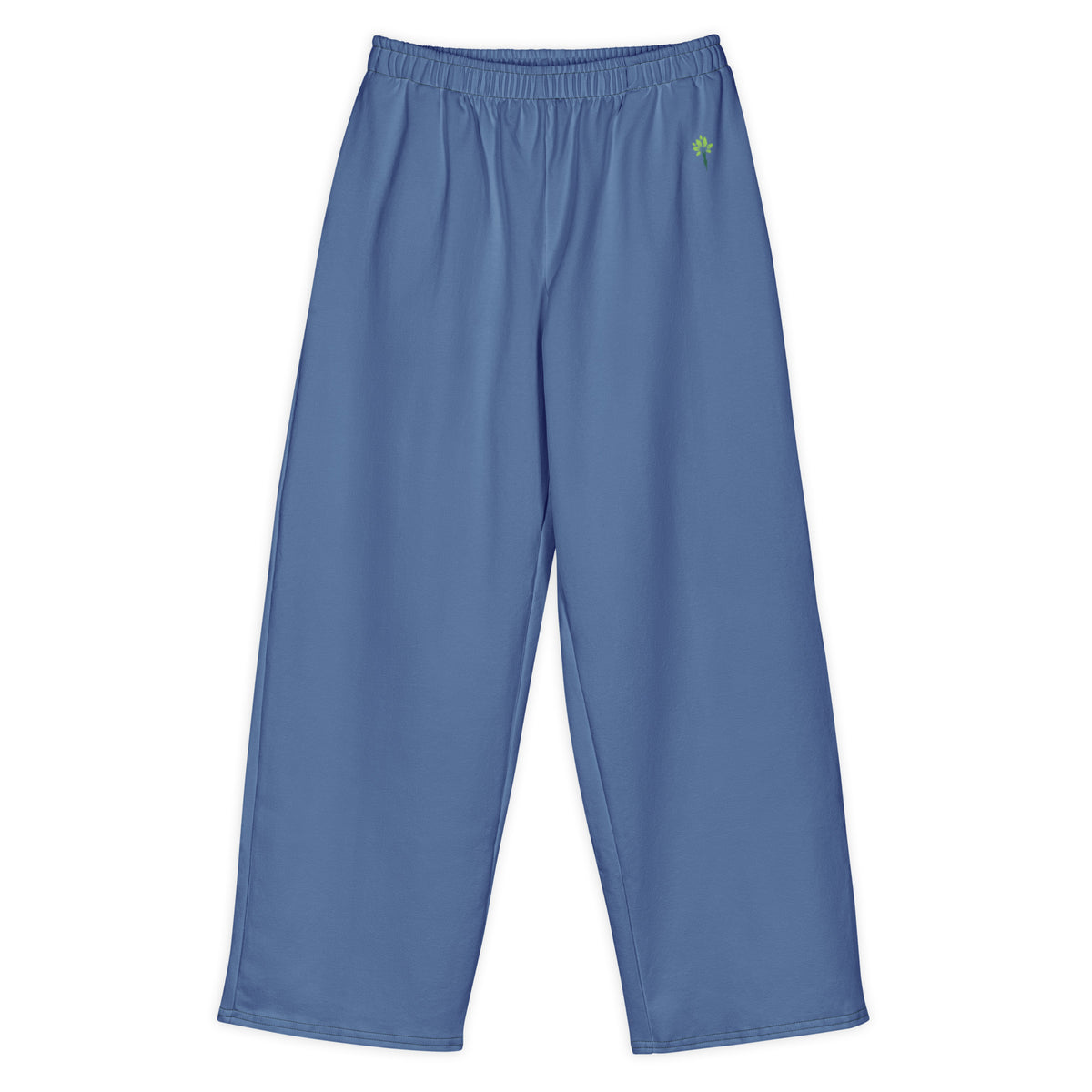 Wide cotton sweatpants in Blue Jean