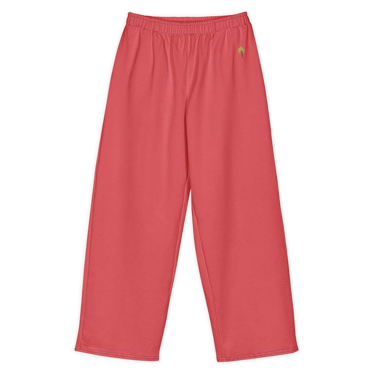 Wide cotton sweatpants in Crimson