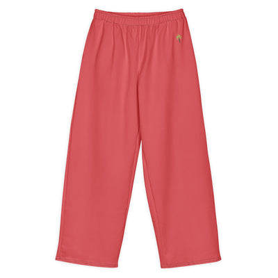 Wide Cotton Sweatpants – Crimson