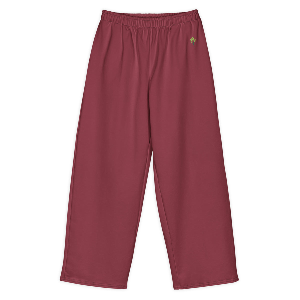 Wide cotton sweatpants in Maroon