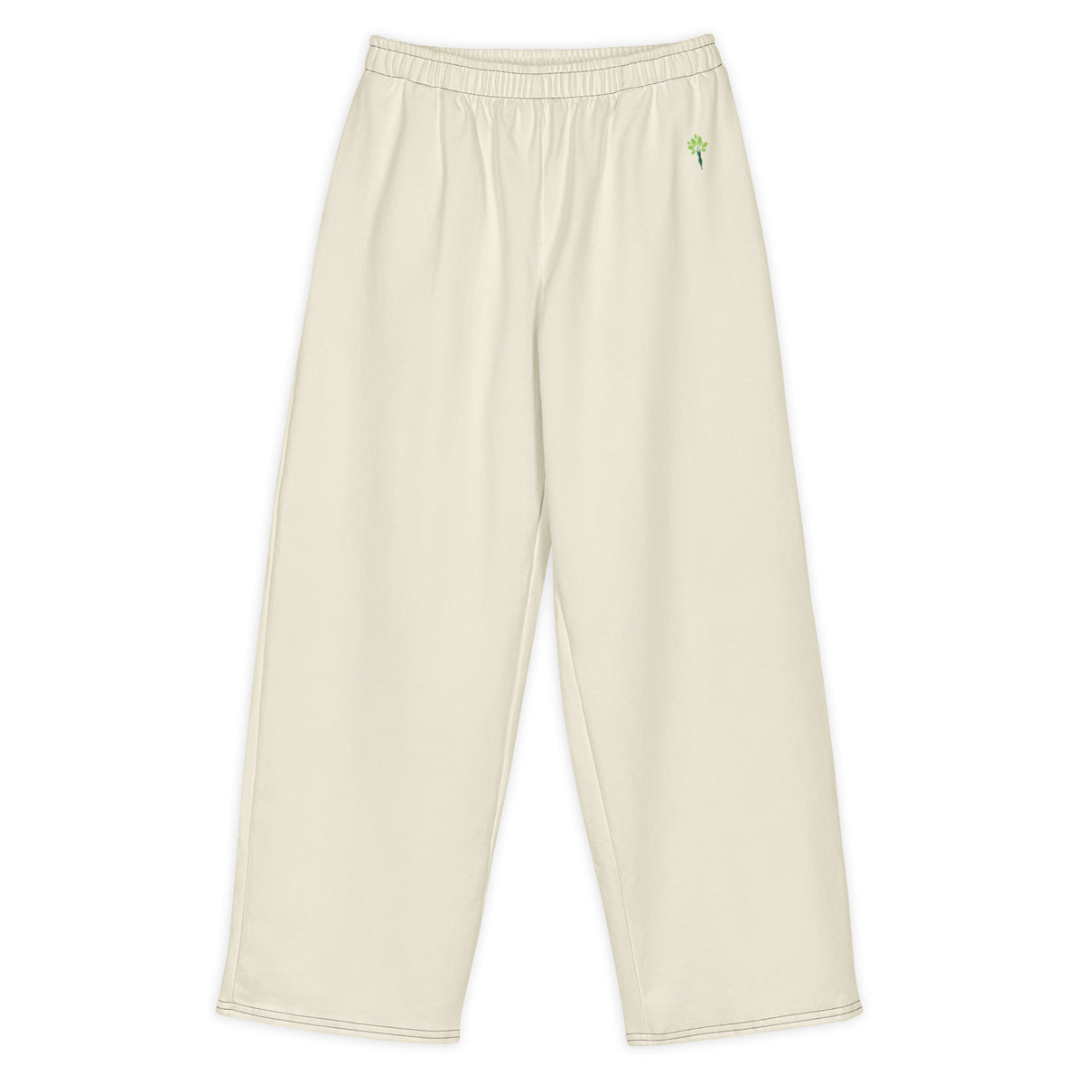 Wide cotton sweatpants in Ivory