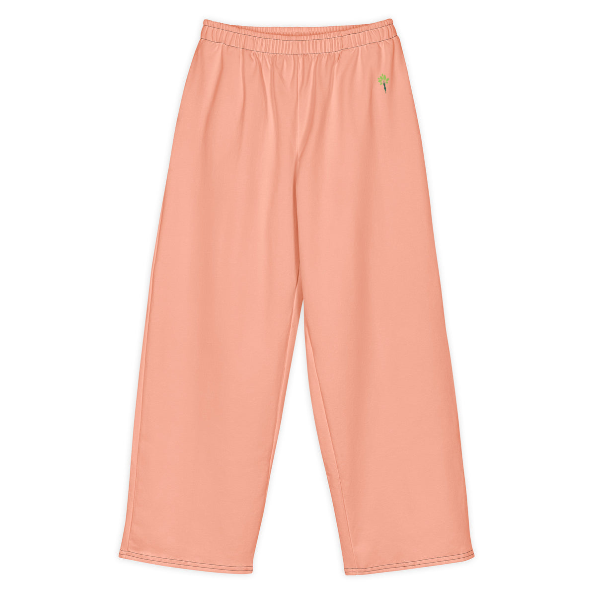 Wide cotton sweatpants in Salmon