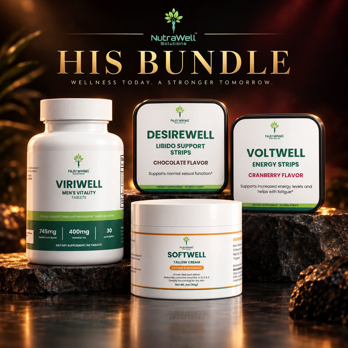 NutraWell Solutions His Bundle with Orange & Bergamot Tallow Cream